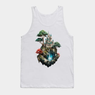 Fantasy Magical Castle at the top of a rocky crystal hill Tank Top